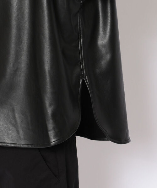 LUSOR(ルーソル)の「LUSOR(ルーソル)フェイクレザーシャツブルゾン(シャツ/ブラウス・メンズ・ブラック・MEDIUM/LARGE)」の7枚目の写真