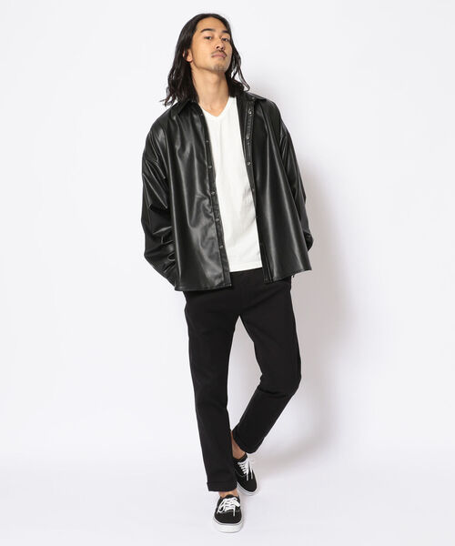 LUSOR(ルーソル)の「LUSOR(ルーソル)フェイクレザーシャツブルゾン(シャツ/ブラウス・メンズ・ブラック・MEDIUM/LARGE)」の10枚目の写真