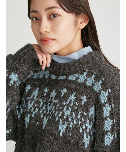 LILY BROWN（リリーブラウン）の「ノルディックニットプル（ニット/セーター・レディース・アイボリー/ブラック/ベージュ・FREE）」の17枚目の写真