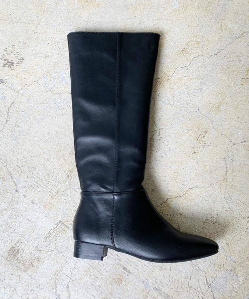 LIAN（リアン）の「スクエアトゥロングブーツ（ブーツ・レディース・ブラック/ブラウン・SMALL/MEDIUM/LARGE）」の5枚目の写真