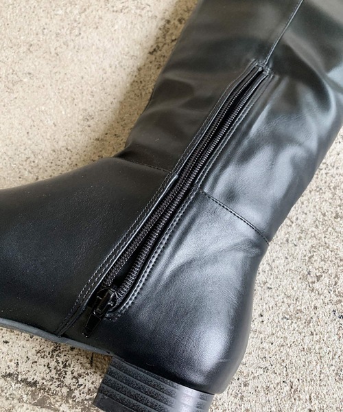 LIAN（リアン）の「スクエアトゥロングブーツ（ブーツ・レディース・ブラック/ブラウン・SMALL/MEDIUM/LARGE）」の14枚目の写真