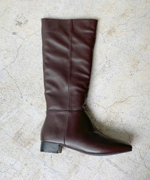 LIAN（リアン）の「スクエアトゥロングブーツ（ブーツ・レディース・ブラック/ブラウン・SMALL/MEDIUM/LARGE）」の4枚目の写真