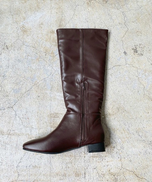 LIAN（リアン）の「スクエアトゥロングブーツ（ブーツ・レディース・ブラック/ブラウン・SMALL/MEDIUM/LARGE）」の11枚目の写真