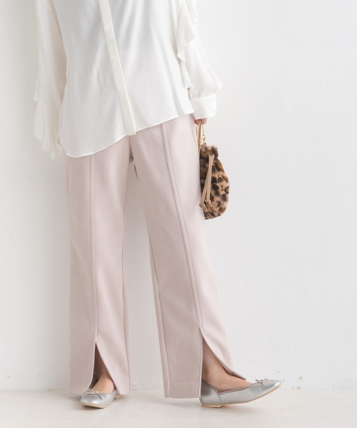 OMNES Supremo（オムネス　スプレモ）の「圧縮ジャージ裾スリットパンツ（その他パンツ・レディース・ブラック/ブラウン/ベージュ・FREE）」の3枚目の写真