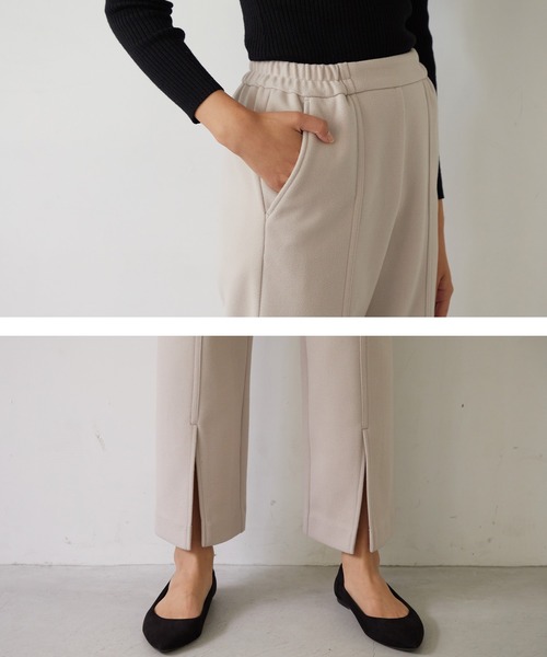 OMNES Supremo（オムネス　スプレモ）の「圧縮ジャージ裾スリットパンツ（その他パンツ・レディース・ブラック/ブラウン/ベージュ・FREE）」の5枚目の写真