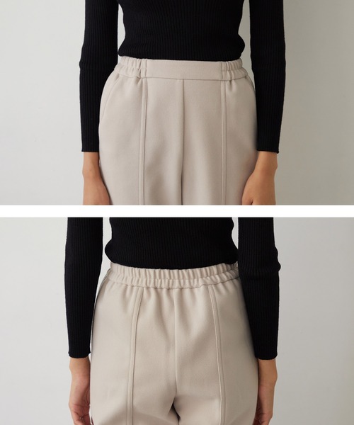 OMNES Supremo（オムネス　スプレモ）の「圧縮ジャージ裾スリットパンツ（その他パンツ・レディース・ブラック/ブラウン/ベージュ・FREE）」の4枚目の写真