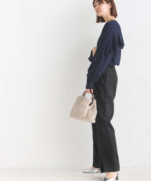 OMNES Supremo（オムネス　スプレモ）の「圧縮ジャージ裾スリットパンツ（その他パンツ・レディース・ブラック/ブラウン/ベージュ・FREE）」の10枚目の写真