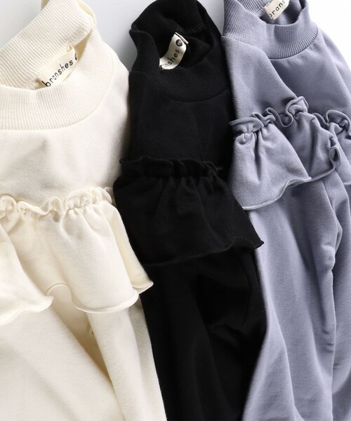 BRANSHES（ブランシェス）の「フリル長袖ワンピース（ワンピース・キッズ・ラベンダー/ブラック/アイボリー・150/100/130/110/90/140/120）」の8枚目の写真