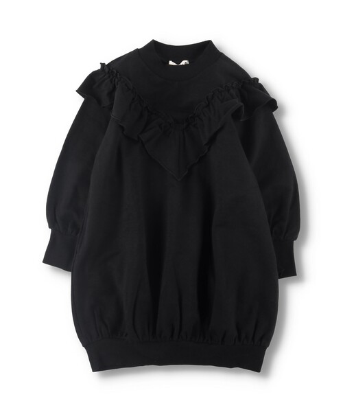 BRANSHES（ブランシェス）の「フリル長袖ワンピース（ワンピース・キッズ・ラベンダー/ブラック/アイボリー・150/100/130/110/90/140/120）」の9枚目の写真