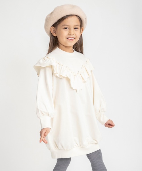 BRANSHES（ブランシェス）の「フリル長袖ワンピース（ワンピース・キッズ・ラベンダー/ブラック/アイボリー・150/100/130/110/90/140/120）」の20枚目の写真