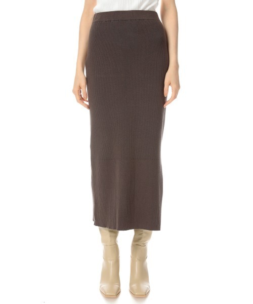 SLY（スライ）の「SIDE SLIT KNIT SK サイドスリット ニット スカート（スカート・レディース・ブラック/ホワイト/ブラウン系その他2・1/2）」の13枚目の写真