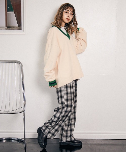 PBLIM（ページボーイリム）の「【PAGEBOYLIM】Vネックニット（ニット/セーター・レディース・ホワイト系その他/ブラック系その他・FREE）」の9枚目の写真