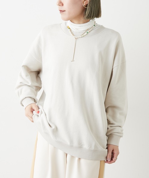 Omekashi(オメカシ)の「(オーガニックコットン)ビッグスウェット(スウェット・レディース・チャコールグレー/ブラウン/アイボリー/オフホワイト/ネイビー・FREE)」の1枚目の写真