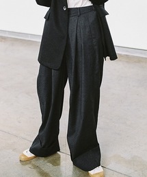 chuclla | 【LeonoraYang】Box tuck wool wide leg pants chw21a114(その他パンツ)