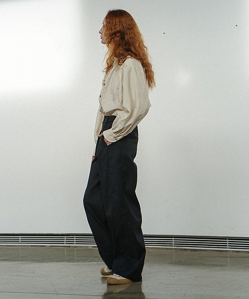chuclla（チュクラ）の「【LeonoraYang】Box tuck wool wide leg pants chw21a114（その他パンツ・レディース・スモーキーグリーン系/ダークグレー・M/S/L）」の13枚目の写真