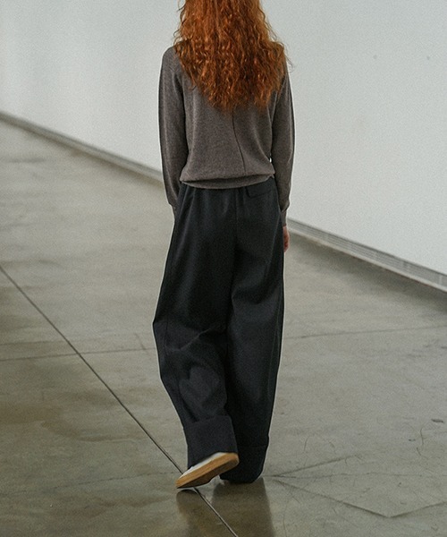 chuclla（チュクラ）の「【LeonoraYang】Box tuck wool wide leg pants chw21a114（その他パンツ・レディース・スモーキーグリーン系/ダークグレー・M/S/L）」の14枚目の写真