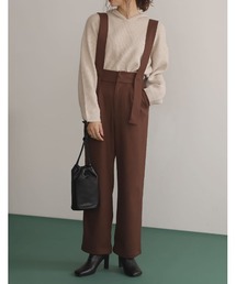 2WAYハイウエストツイルストラップパンツ