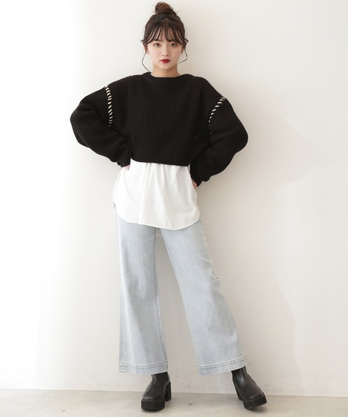 FREE'S MART(フリーズマート)の「【Sシリーズ対応】ベーシックワイドデニム(デニムパンツ・レディース・ダークネイビー/ブルー系その他3/ホワイト系その他/ベージュ系その他・SMALL/MEDIUM/X-SMALL)」の11枚目の写真