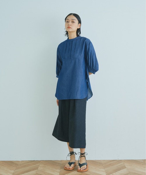WHYTO.（ホワイト）の「「WHYTO. / ホワイト」テンセルデニムドレスシャツ　"Tencell Denim Dress Shirt"（シャツ/ブラウス・レディース・ホワイト/ワンウォッシュ・36/38）」の5枚目の写真