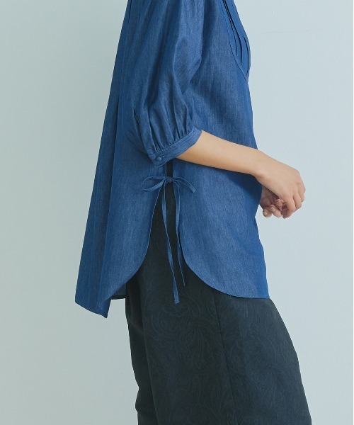 WHYTO.（ホワイト）の「「WHYTO. / ホワイト」テンセルデニムドレスシャツ　"Tencell Denim Dress Shirt"（シャツ/ブラウス・レディース・ホワイト/ワンウォッシュ・36/38）」の14枚目の写真