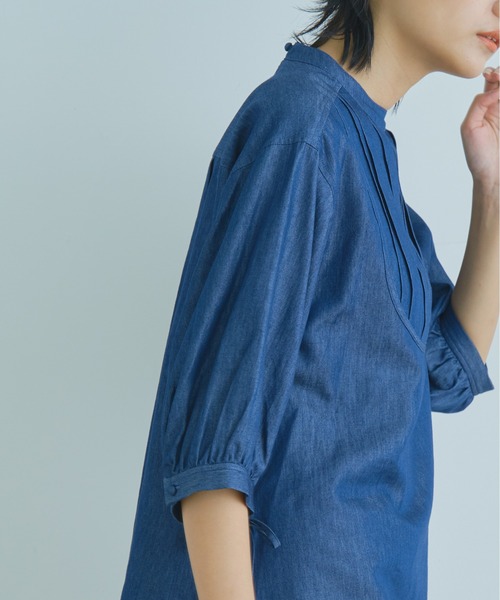 WHYTO.（ホワイト）の「「WHYTO. / ホワイト」テンセルデニムドレスシャツ　"Tencell Denim Dress Shirt"（シャツ/ブラウス・レディース・ホワイト/ワンウォッシュ・36/38）」の16枚目の写真