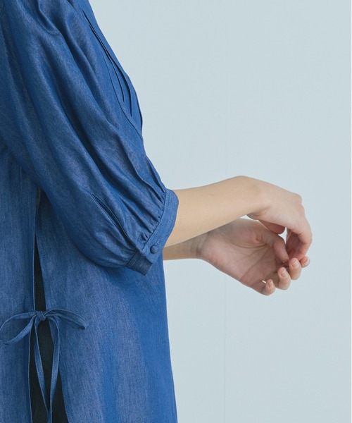 WHYTO.（ホワイト）の「「WHYTO. / ホワイト」テンセルデニムドレスシャツ　"Tencell Denim Dress Shirt"（シャツ/ブラウス・レディース・ホワイト/ワンウォッシュ・36/38）」の17枚目の写真