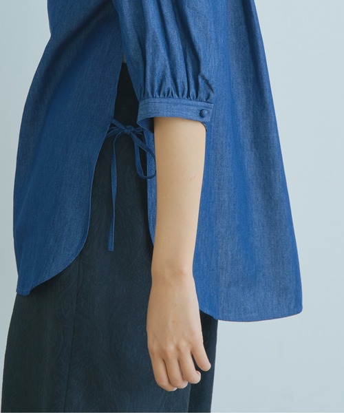 WHYTO.（ホワイト）の「「WHYTO. / ホワイト」テンセルデニムドレスシャツ　"Tencell Denim Dress Shirt"（シャツ/ブラウス・レディース・ホワイト/ワンウォッシュ・36/38）」の20枚目の写真