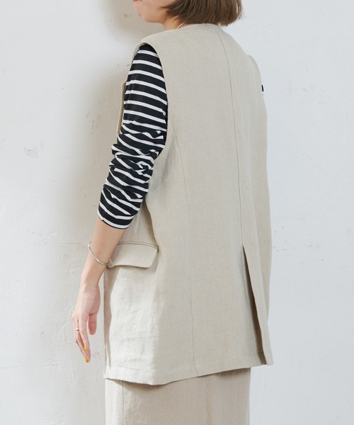 SHENERY（シーナリー）の「リネンベスト（ベスト・レディース・ブラック/ベージュ・FREE）」の20枚目の写真