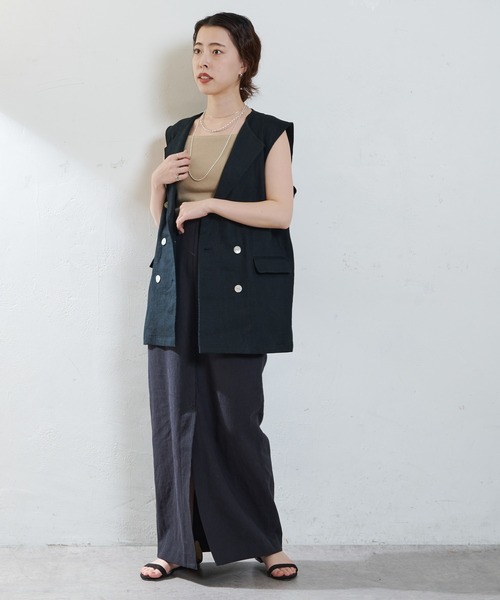 SHENERY（シーナリー）の「リネンベスト（ベスト・レディース・ブラック/ベージュ・FREE）」の12枚目の写真