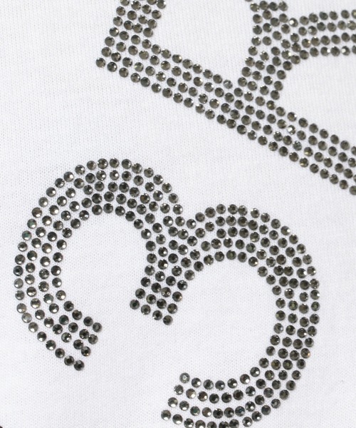 1piu1uguale3 RELAX（ウノピュウノウグァーレトレリラックス）の「【別注】1PIU1UGUALE3 RELAX/ウノピゥ ウノ ウグァーレ トレ リラックス/ランダムラインストーン ロゴTシャツ（Tシャツ/カットソー・メンズ・ホワイト/ブラック・SMALL/MEDIUM/LARGE/X-LARGE/XX-LARGE）」の5枚目の写真