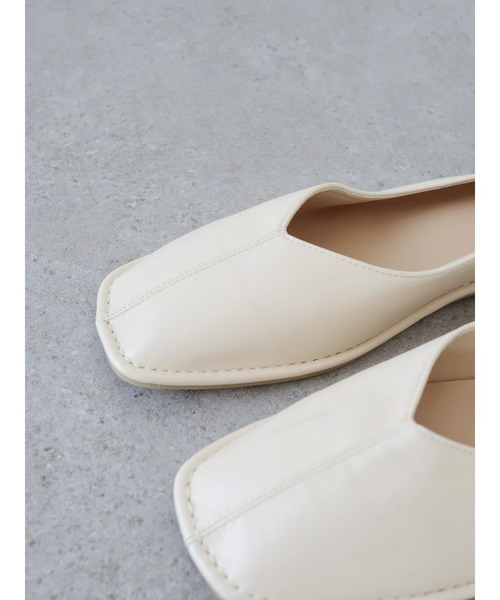 AMERICAN HOLIC(アメリカンホリック)の「ふっくらクッションアウトステッチフラットシューズ(バレエシューズ・レディース・ブラック/アイボリー・M/L/S)」の9枚目の写真