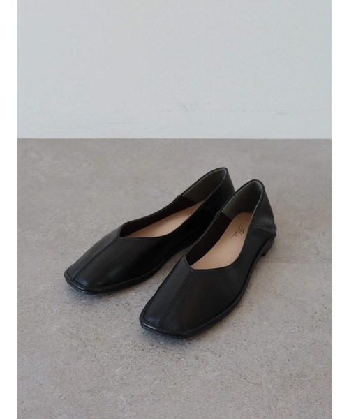 AMERICAN HOLIC(アメリカンホリック)の「ふっくらクッションアウトステッチフラットシューズ(バレエシューズ・レディース・ブラック/アイボリー・M/L/S)」の10枚目の写真