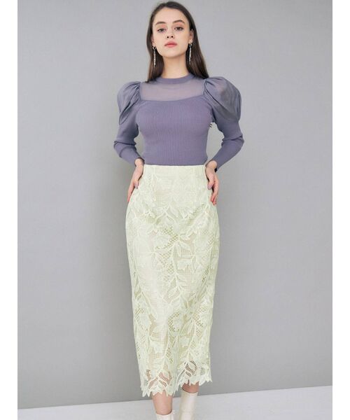 MERCURYDUO（マーキュリーデュオ）の「シアードッキングパワショルリブニット（ニット/セーター・レディース・ライトグレー/ブラック/ラベンダー・FREE）」の15枚目の写真