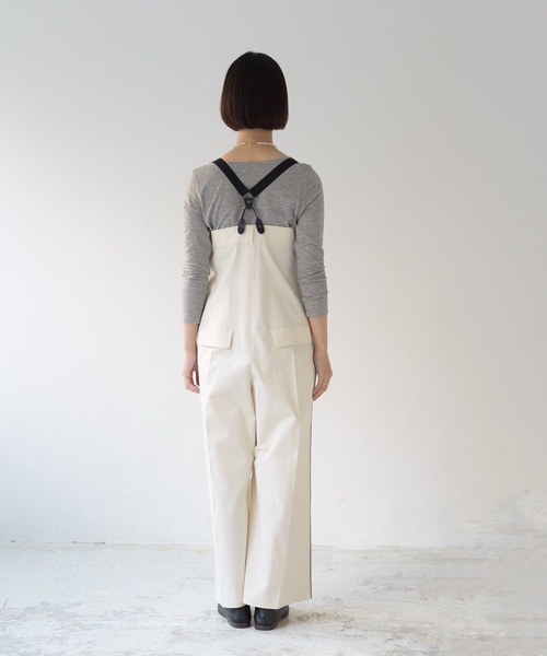 La SRIC（ラスリック）の「La SRIC / サスペンダーオーバーオール（サロペット/オーバーオール・レディース・オフホワイト/ネイビー・38）」の4枚目の写真