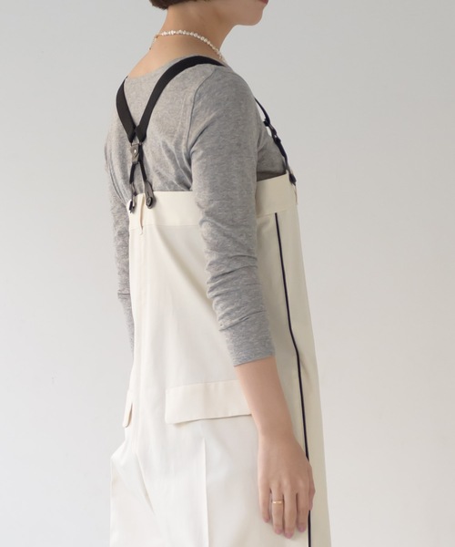 La SRIC（ラスリック）の「La SRIC / サスペンダーオーバーオール（サロペット/オーバーオール・レディース・オフホワイト/ネイビー・38）」の6枚目の写真