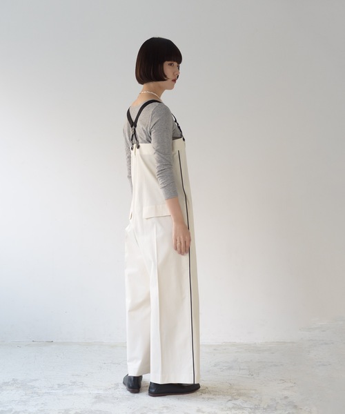 La SRIC（ラスリック）の「La SRIC / サスペンダーオーバーオール（サロペット/オーバーオール・レディース・オフホワイト/ネイビー・38）」の8枚目の写真