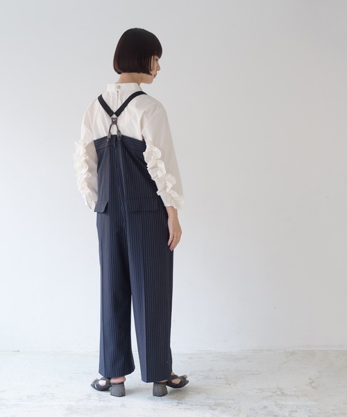 La SRIC（ラスリック）の「La SRIC / サスペンダーオーバーオール（サロペット/オーバーオール・レディース・オフホワイト/ネイビー・38）」の12枚目の写真