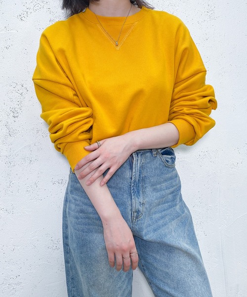 PairPair(ペアペア)の「袖タックプルオーバー(ユニセックス)(スウェット・レディース・イエロー/ブルー/アイボリー・FREE)」の1枚目の写真