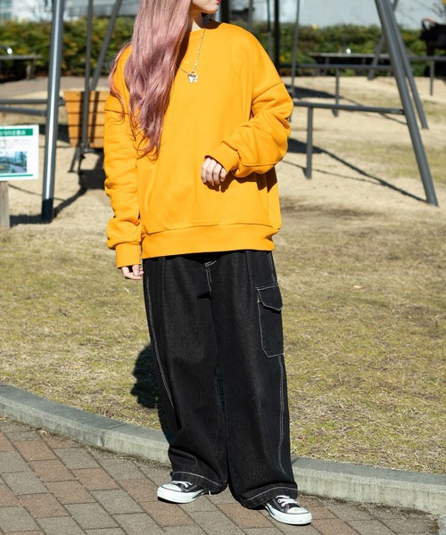 PairPair(ペアペア)の「袖タックプルオーバー(ユニセックス)(スウェット・レディース・イエロー/ブルー/アイボリー・FREE)」の9枚目の写真