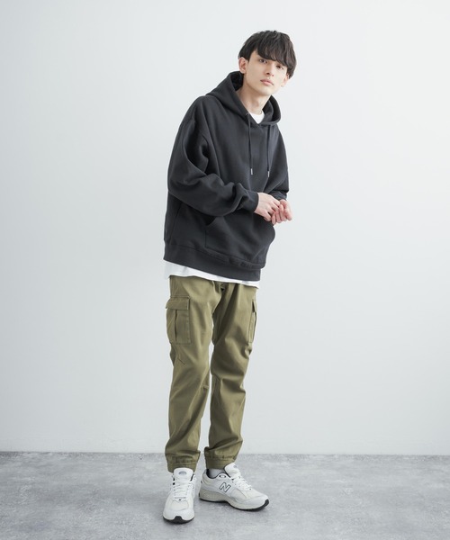 Rocky Monroe（ロッキーモンロー）の「ストレッチツイル テーパード イージージョガーカーゴパンツ ワンマイルウェア 無地（カーゴパンツ・メンズ・ライトブルー/ブラック/カーキ/ワンウォッシュ/チャコール・M/L/XL）」の8枚目の写真