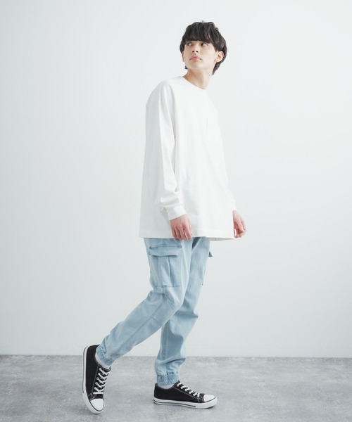 Rocky Monroe（ロッキーモンロー）の「ストレッチツイル テーパード イージージョガーカーゴパンツ ワンマイルウェア 無地（カーゴパンツ・メンズ・ライトブルー/ブラック/カーキ/ワンウォッシュ/チャコール・M/L/XL）」の11枚目の写真