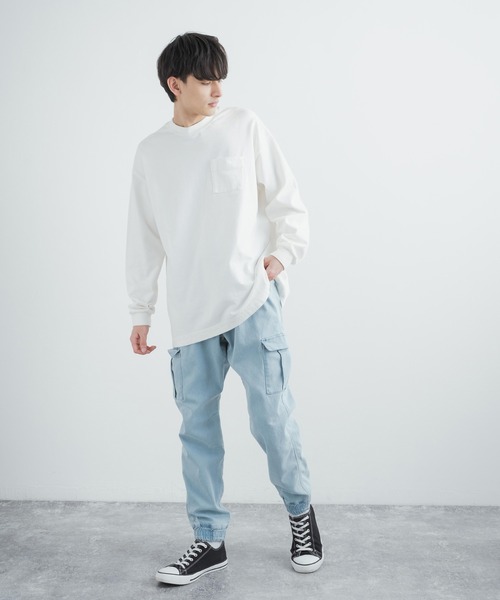 Rocky Monroe（ロッキーモンロー）の「ストレッチツイル テーパード イージージョガーカーゴパンツ ワンマイルウェア 無地（カーゴパンツ・メンズ・ライトブルー/ブラック/カーキ/ワンウォッシュ/チャコール・M/L/XL）」の12枚目の写真