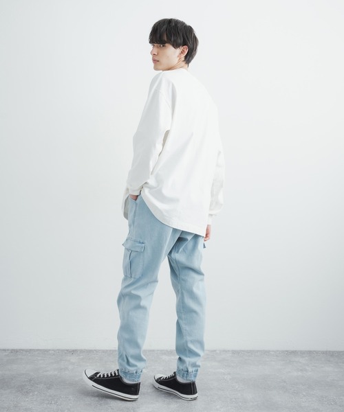 Rocky Monroe（ロッキーモンロー）の「ストレッチツイル テーパード イージージョガーカーゴパンツ ワンマイルウェア 無地（カーゴパンツ・メンズ・ライトブルー/ブラック/カーキ/ワンウォッシュ/チャコール・M/L/XL）」の13枚目の写真