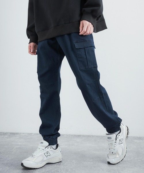 Rocky Monroe（ロッキーモンロー）の「ストレッチツイル テーパード イージージョガーカーゴパンツ ワンマイルウェア 無地（カーゴパンツ・メンズ・ライトブルー/ブラック/カーキ/ワンウォッシュ/チャコール・M/L/XL）」の14枚目の写真