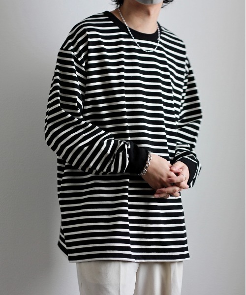 y/m by れぽすけ(イムバイレポスケ)の「ソフトタッチルーズベーシックロンT(Tシャツ/カットソー・メンズ・ブラック/ブルー・MEDIUM/LARGE)」の11枚目の写真