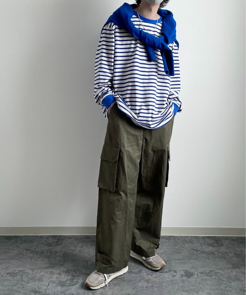 y/m by れぽすけ(イムバイレポスケ)の「ソフトタッチルーズベーシックロンT(Tシャツ/カットソー・メンズ・ブラック/ブルー・MEDIUM/LARGE)」の20枚目の写真