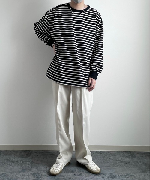 y/m by れぽすけ(イムバイレポスケ)の「ソフトタッチルーズベーシックロンT(Tシャツ/カットソー・メンズ・ブラック/ブルー・MEDIUM/LARGE)」の22枚目の写真