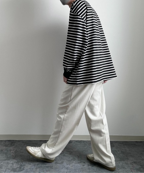 y/m by れぽすけ(イムバイレポスケ)の「ソフトタッチルーズベーシックロンT(Tシャツ/カットソー・メンズ・ブラック/ブルー・MEDIUM/LARGE)」の7枚目の写真