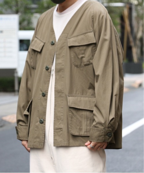 C.E.L.STORE（セルストア）の「MADE IN STANDARD /  メイドインスタンダード FATIGUE CARDIGAN COTTON TYPEWRITER ファティーグカーディガン（ミリタリージャケット・メンズ・ブラック/オリーブ/カーキ・MEDIUM/LARGE）」の3枚目の写真
