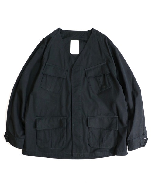 C.E.L.STORE（セルストア）の「MADE IN STANDARD /  メイドインスタンダード FATIGUE CARDIGAN COTTON TYPEWRITER ファティーグカーディガン（ミリタリージャケット・メンズ・ブラック/オリーブ/カーキ・MEDIUM/LARGE）」の2枚目の写真